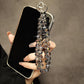 Beaded Phone Lanyard Wrist Strap For Phone Cases  Black  - ONXW281 2642-4