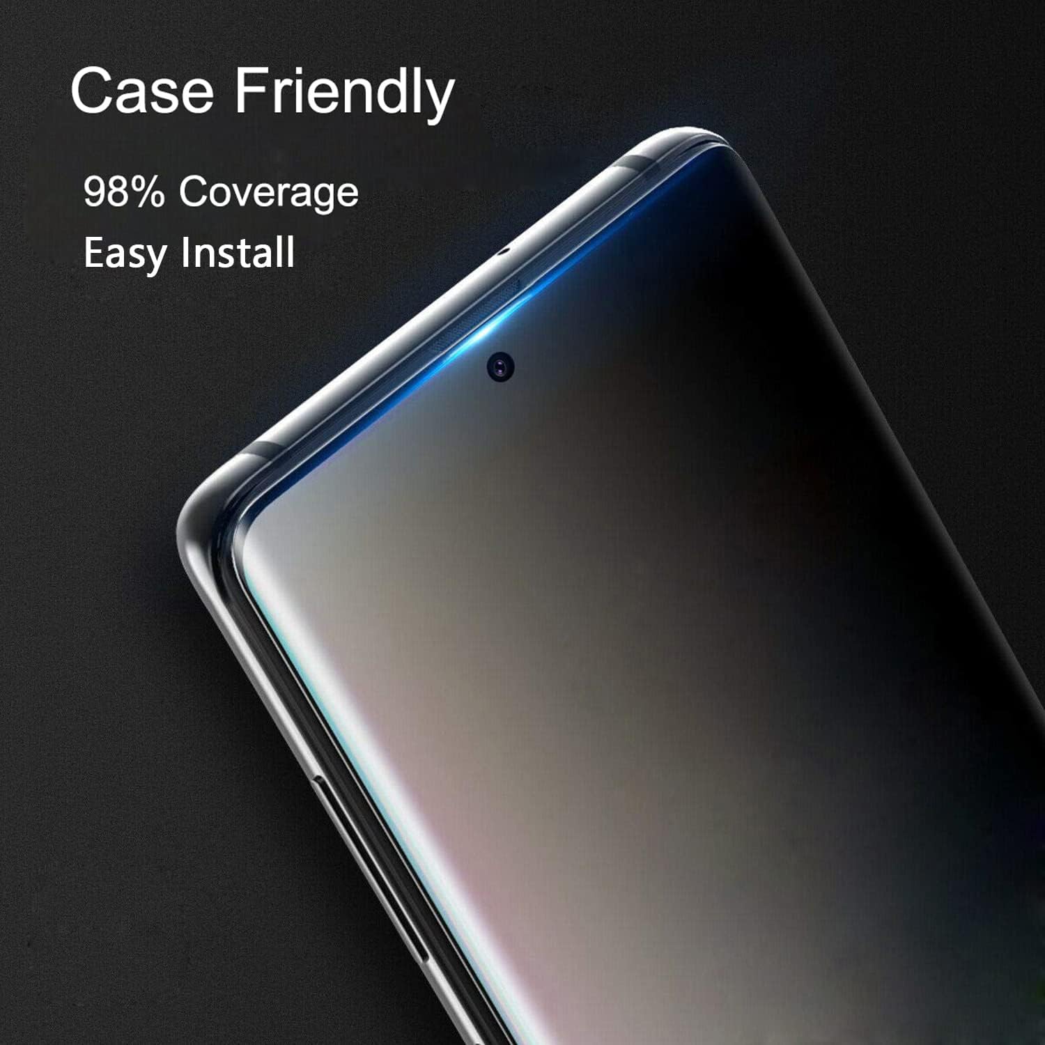 2 Pack Privacy Screen Protector TPU Film Fingerprint Works Anti-Spy Anti-Peep 3D Edge  - ON2SP45 2263-3