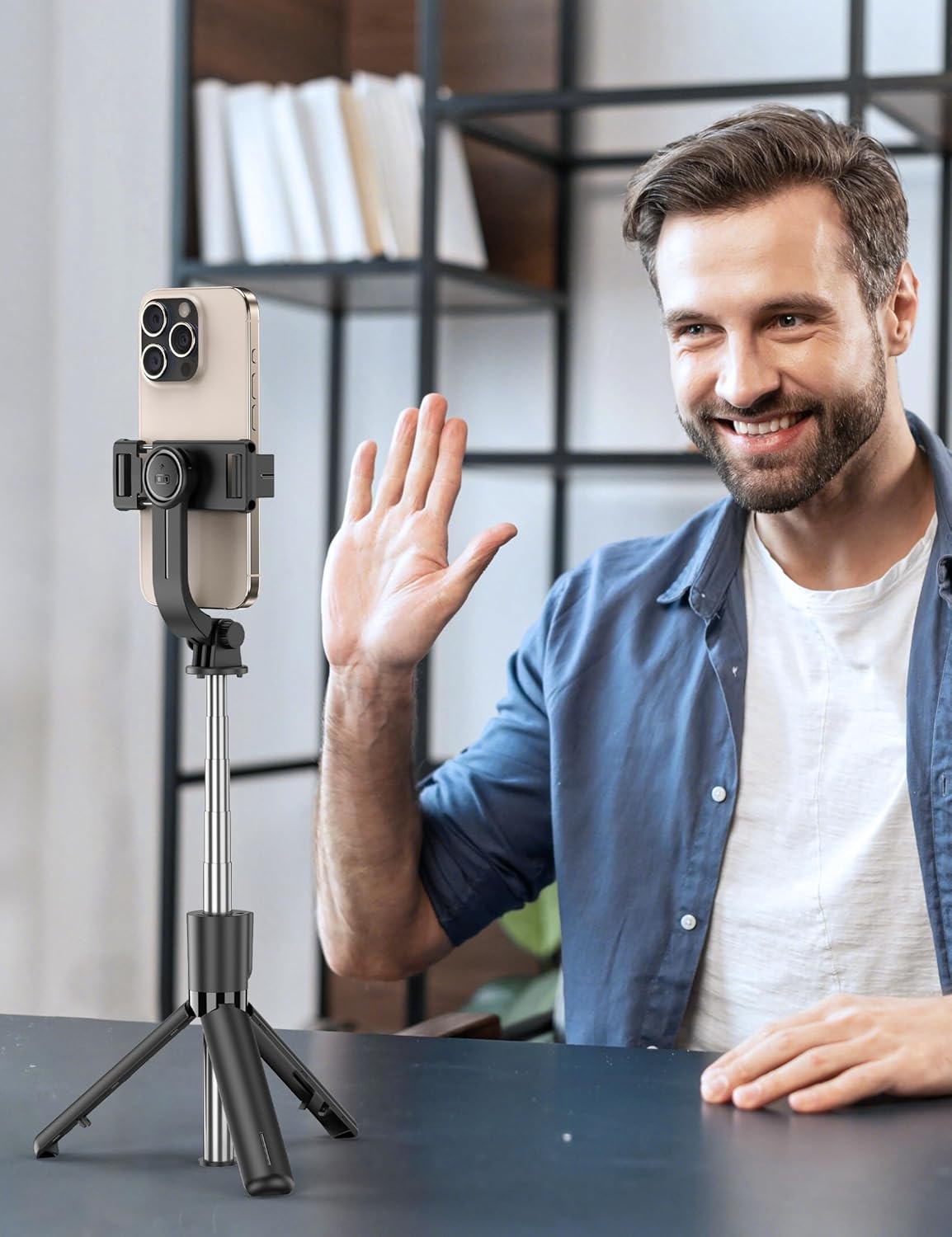 Selfie Stick  Wireless Built-in Tripod Remote Shutter Stand Self-Portrait  - ONXW14 2350-8