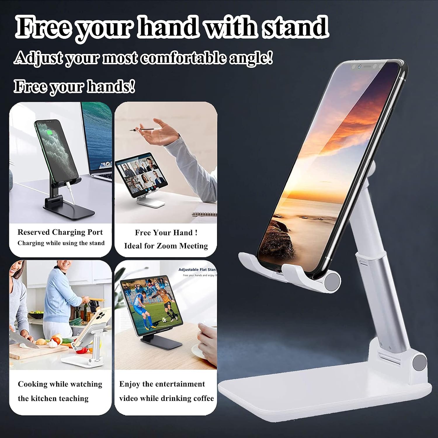 Foldable 2 Pack Phone Stand Portable Travel Holder Desktop Dock Cradle Fold-up  - ONXW230 2585-3