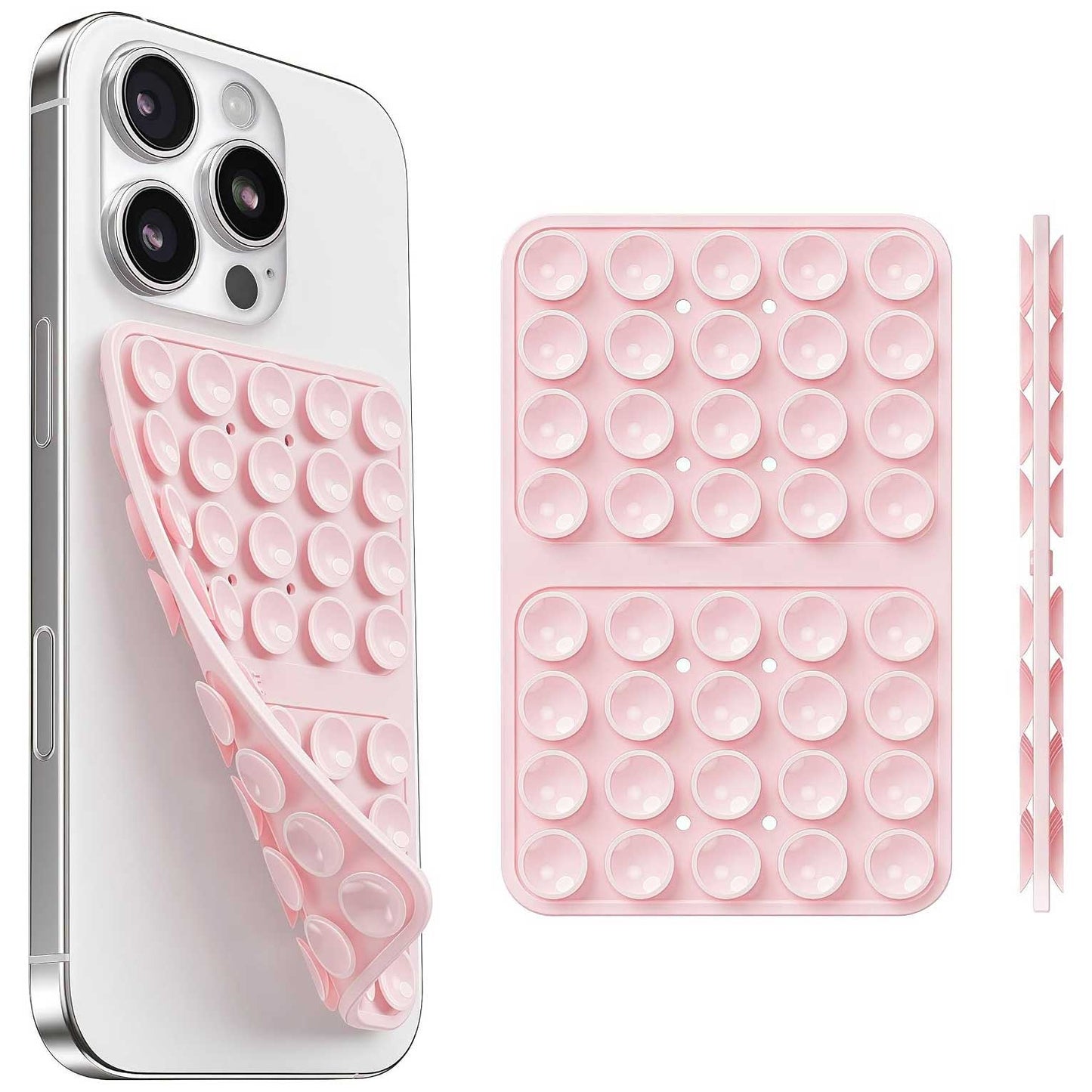 Pink Suction Holder  Non-Slip  Double Sided  For Glass Desktop Tile For Window Windshield  - ONXW263 2624-1