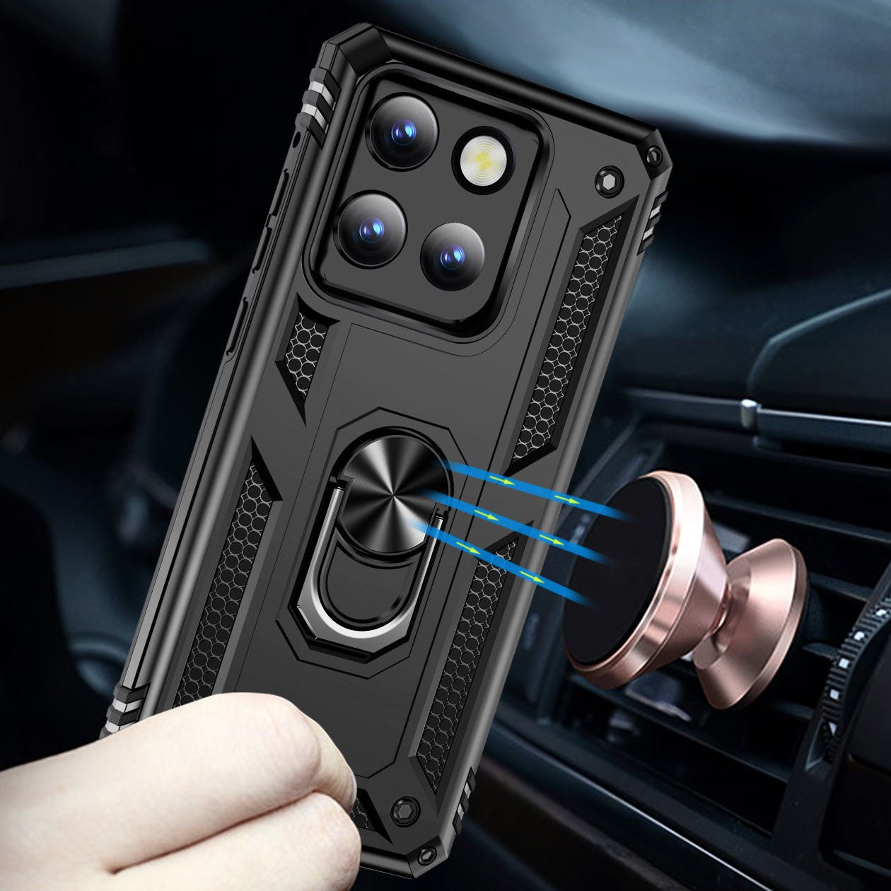 Case Belt Clip Holster Swivel Metal Ring Cover Kickstand Armor  - ONZ07 2210-6