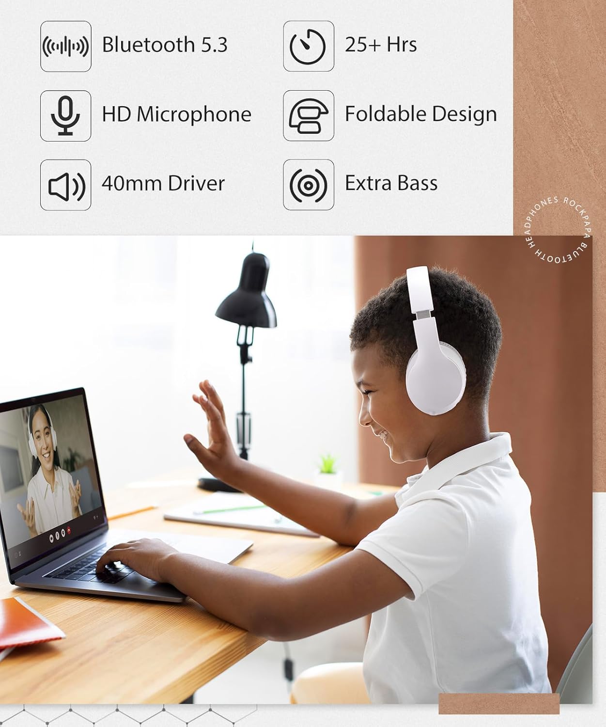 Wireless Headphones Foldable Headset w Mic Earphones Earbuds  - ONXW132 2481-5
