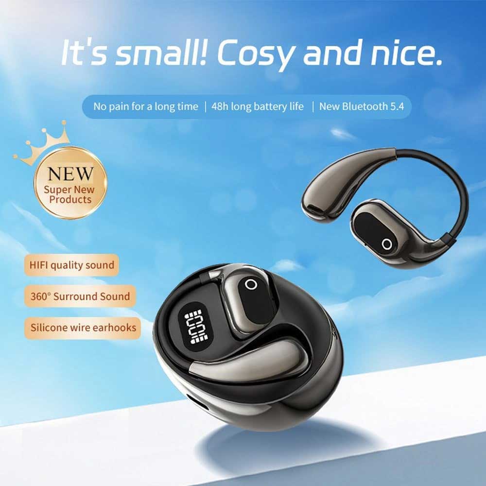 Wireless Ear-hook OWS Earphones  Bluetooth Earbuds Over the Ear Headphones  True Stereo Charging Case Hands-free Mic   - ONG30 2242-5