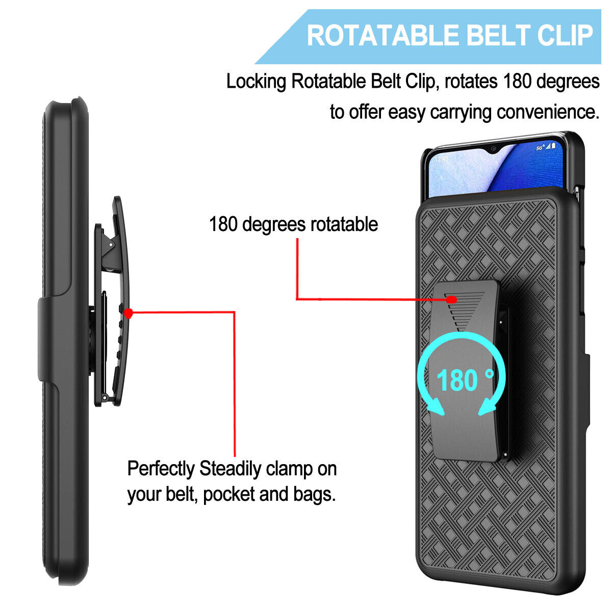  Case Belt Clip  Holster Swivel Cover Kickstand Armor  - ONE99 2094-3