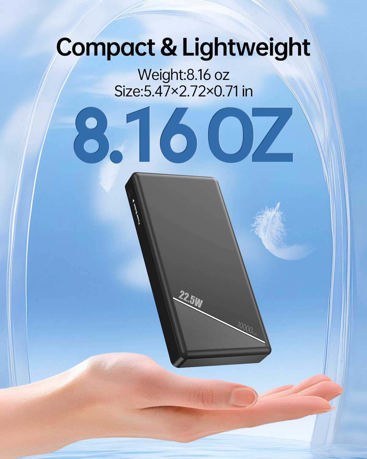 2 Pack 10000mAh Power Bank  22.5W PD Fast Charge  Backup Battery Portable Charger LED Display  1-Port USB  - ONXW241 2597-3