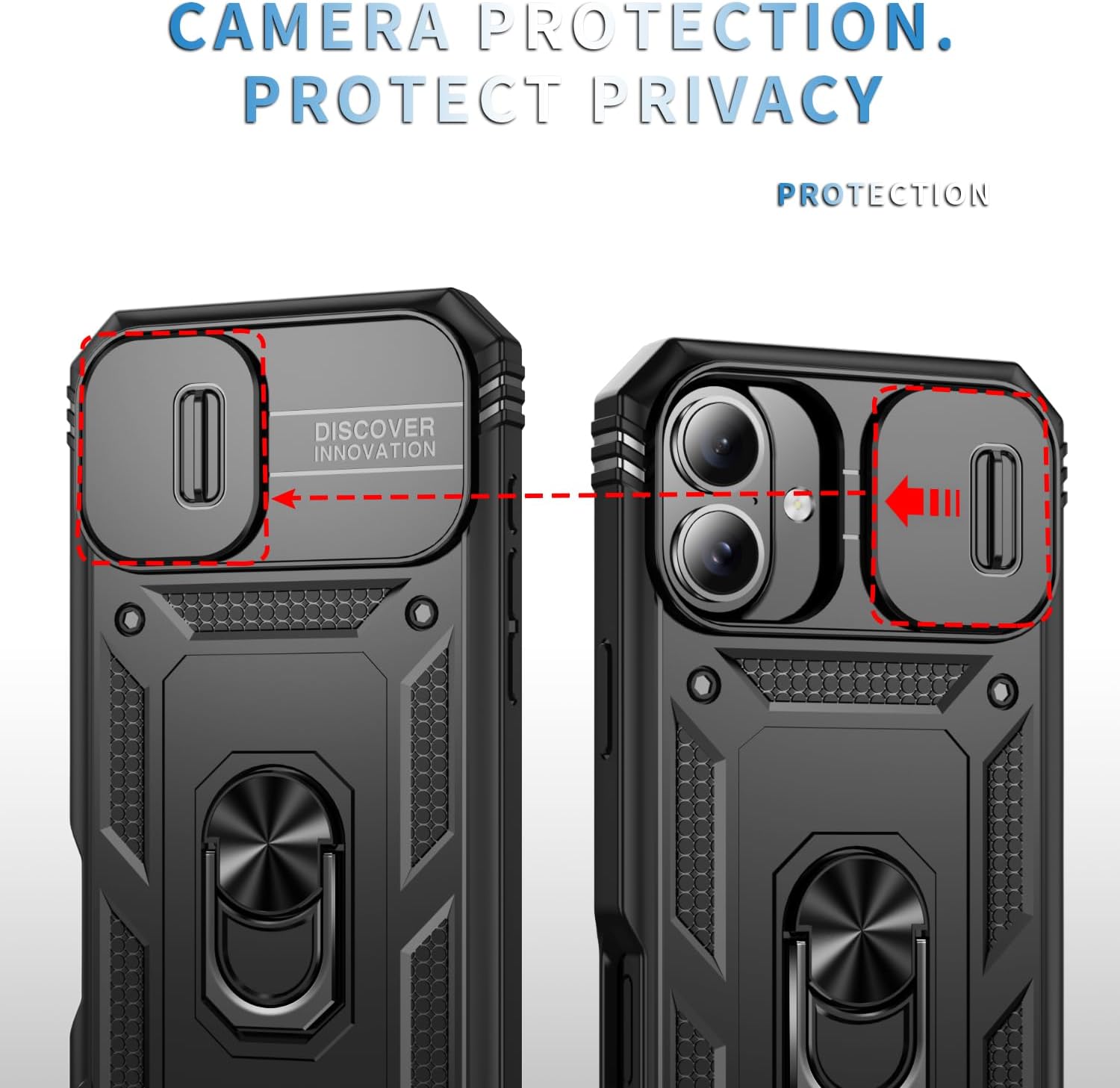 Hybrid Case Cover Metal Ring Lens Protects Kickstand Shockproof Armor  - ONXW104 2446-4