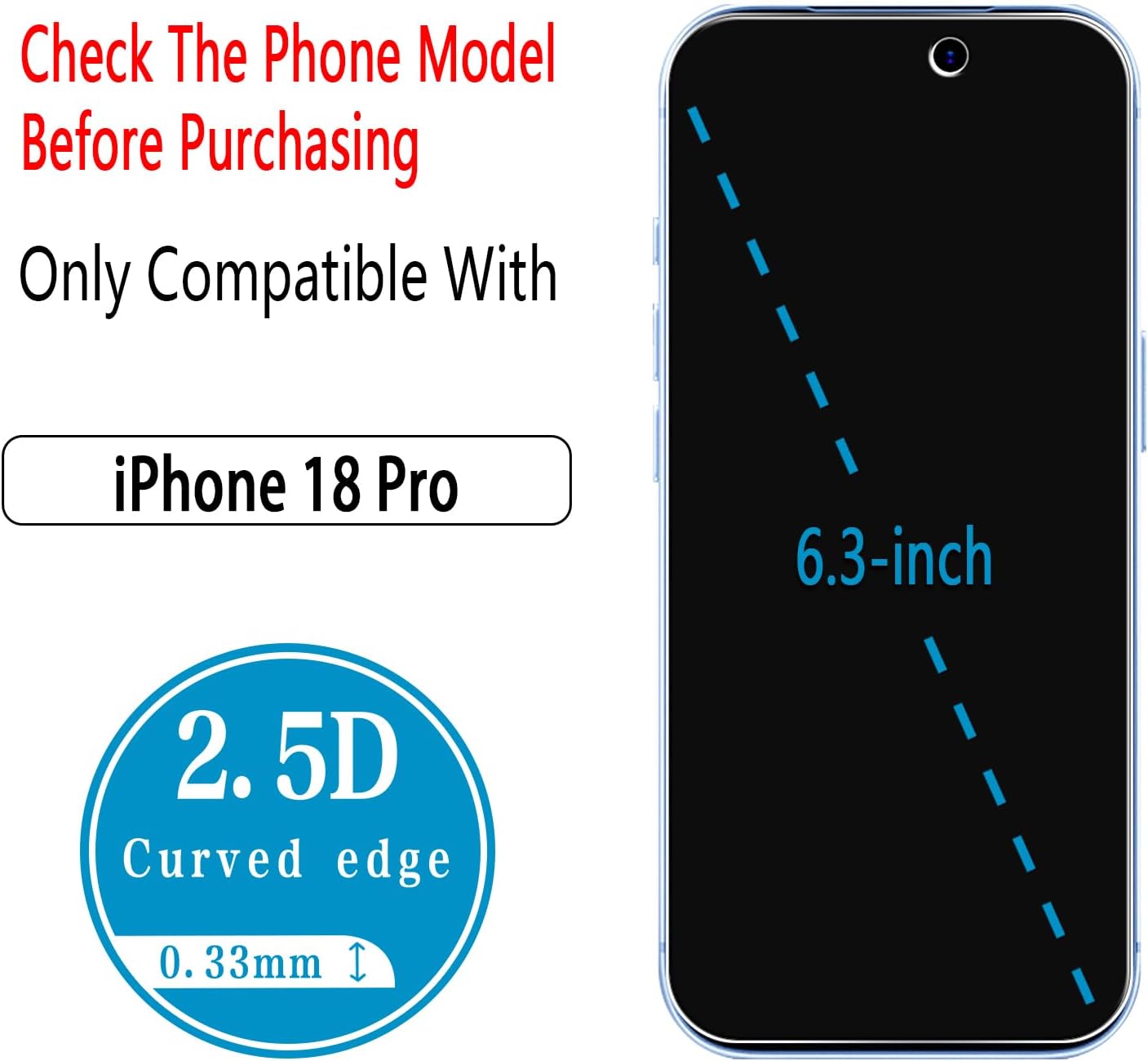 2 Pack Privacy Screen Protector Tempered Glass Curved Anti-Spy Anti-Peep 3D Edge  - ONXW249 2606-2