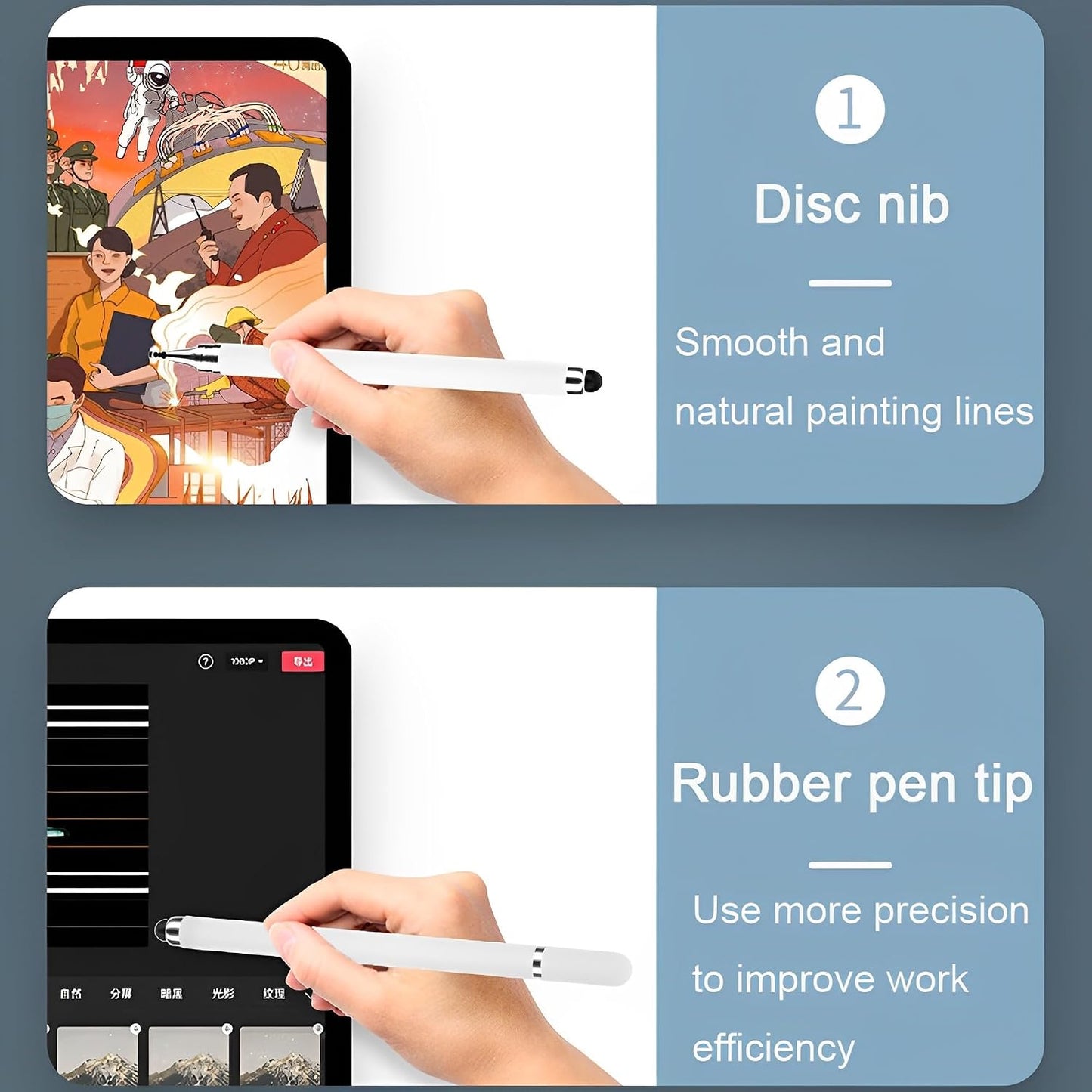 3 Pcs Stylus Touch Screen Pen  Lightweight Plastic  Black, White, Rose Gold  - ONXW260 2621-4