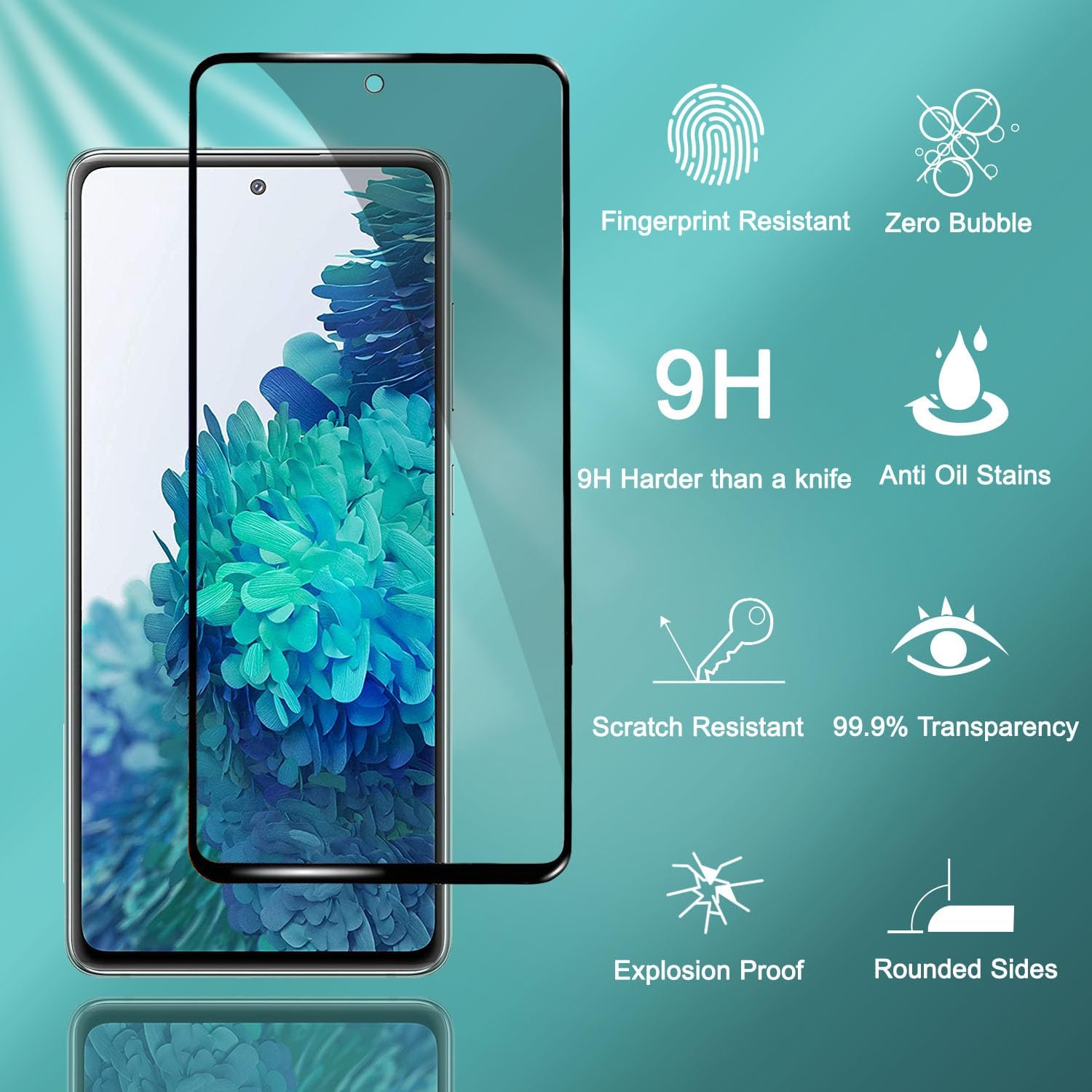 2 Pack Privacy Screen Protector Tempered Glass Anti-Spy 9H Hardness Anti-Peep 3D Edge  - ON2SP66 2299-3