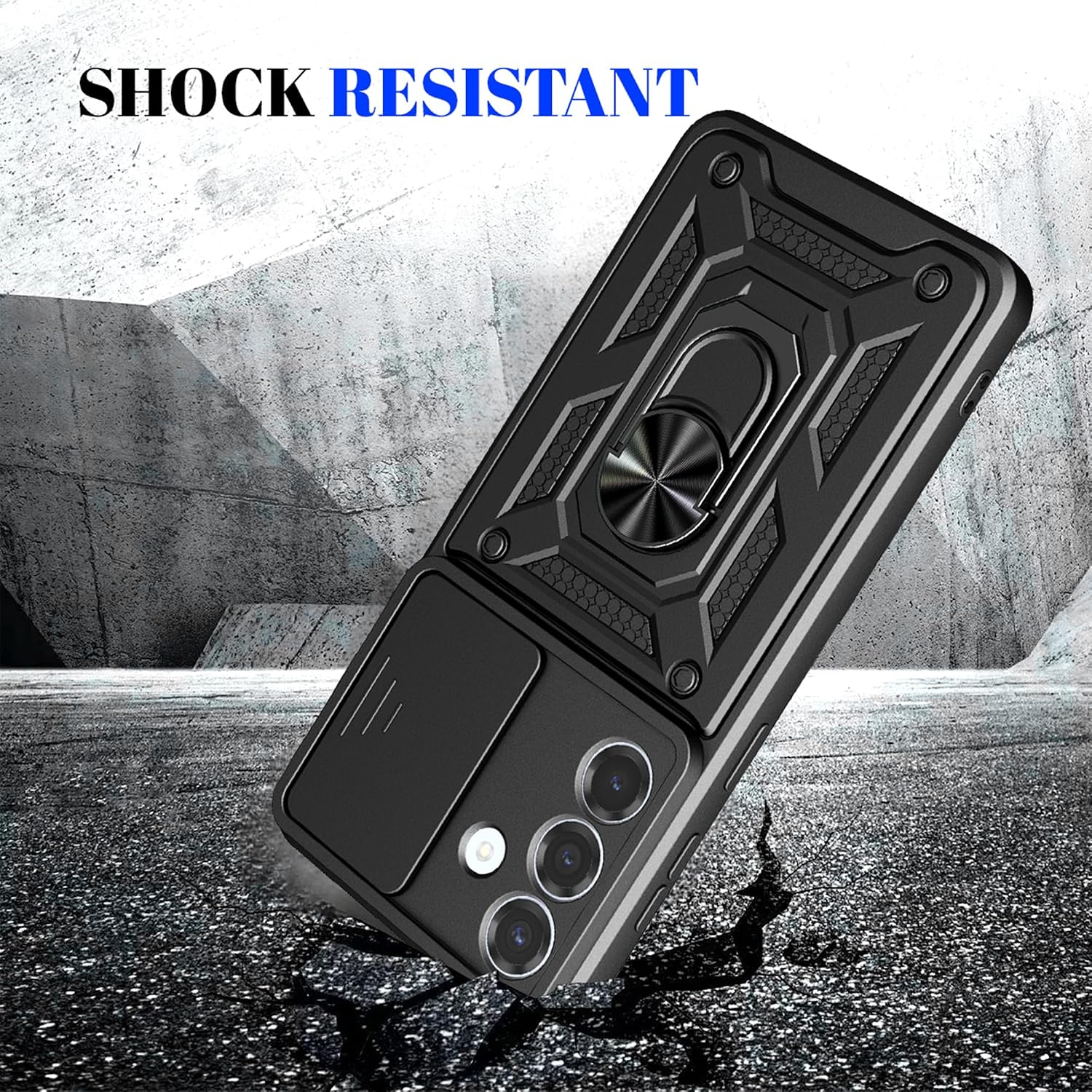 Hybrid Case Cover Metal Ring  Lens Protects  Kickstand Shockproof Armor  - ONXW35 2371-5