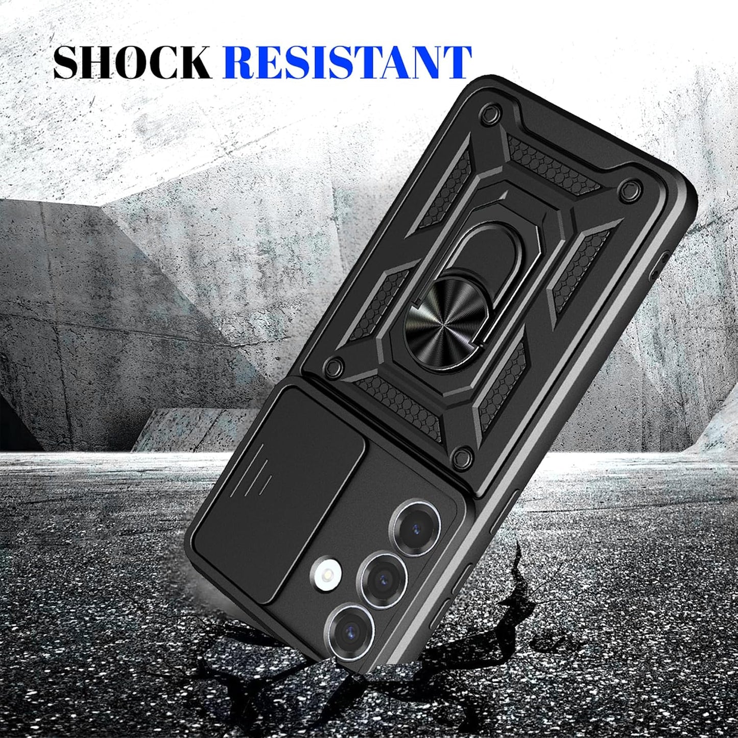 Hybrid Case Cover  Metal Ring  Lens Protects  Kickstand Shockproof  Armor  - ONXW69 2405-5