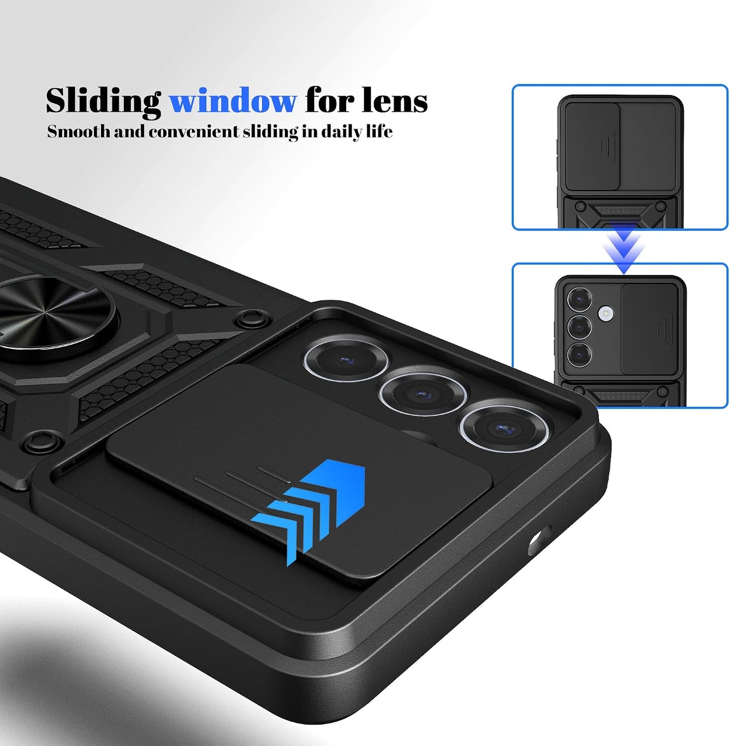 Hybrid Case Cover Metal Ring  Lens Protects  Kickstand Shockproof Armor  - ONXW35 2371-4