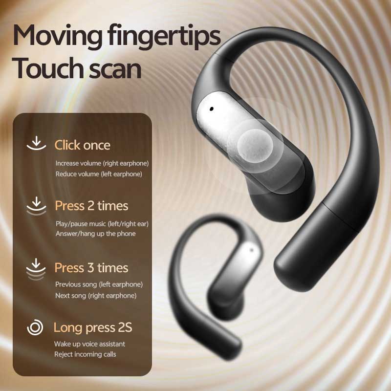 Wireless Ear-hook OWS Earphones  Bluetooth Earbuds Over the Ear Headphones True Stereo Charging Case Hands-free Mic   - ONF25 2331-3