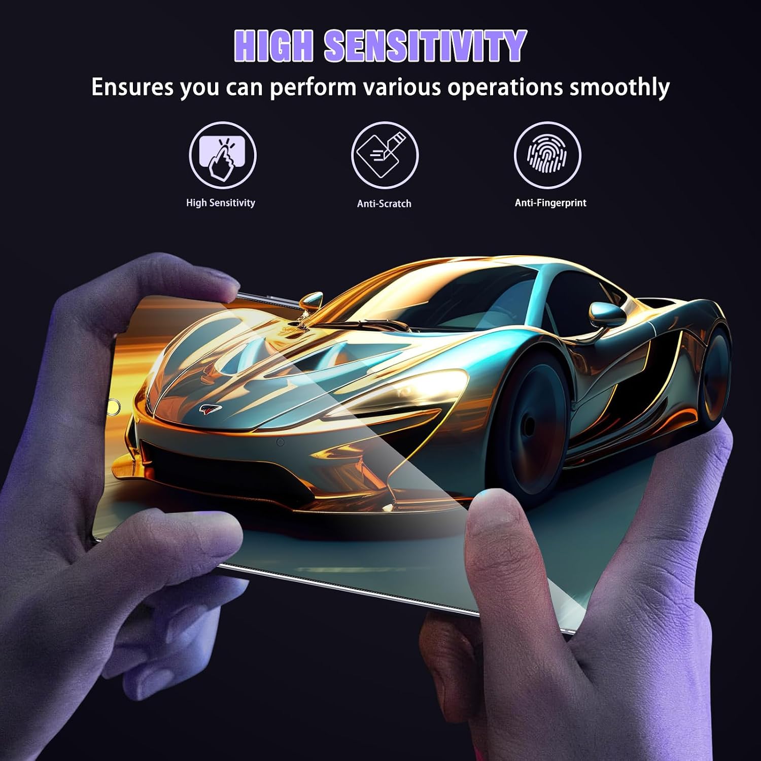 2 Pack Privacy Screen Protector Tempered Glass Anti-Spy 9H Hardness Anti-Peep 3D Edge  - ON2SP92 2453-5