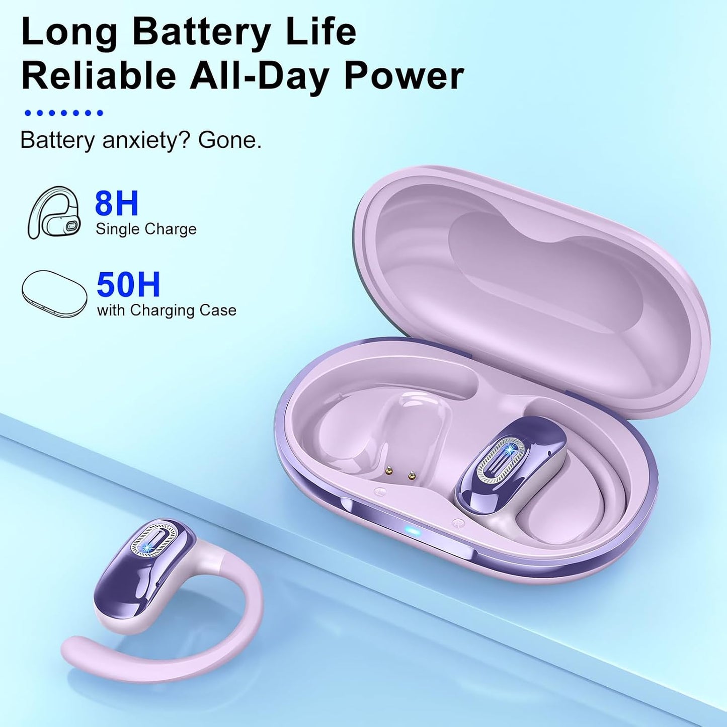 Wireless Ear-hook Open Earphones  Bluetooth Earbuds Over the Ear Headphones True Stereo Charging Case Hands-free  - ONXW224 2579-2