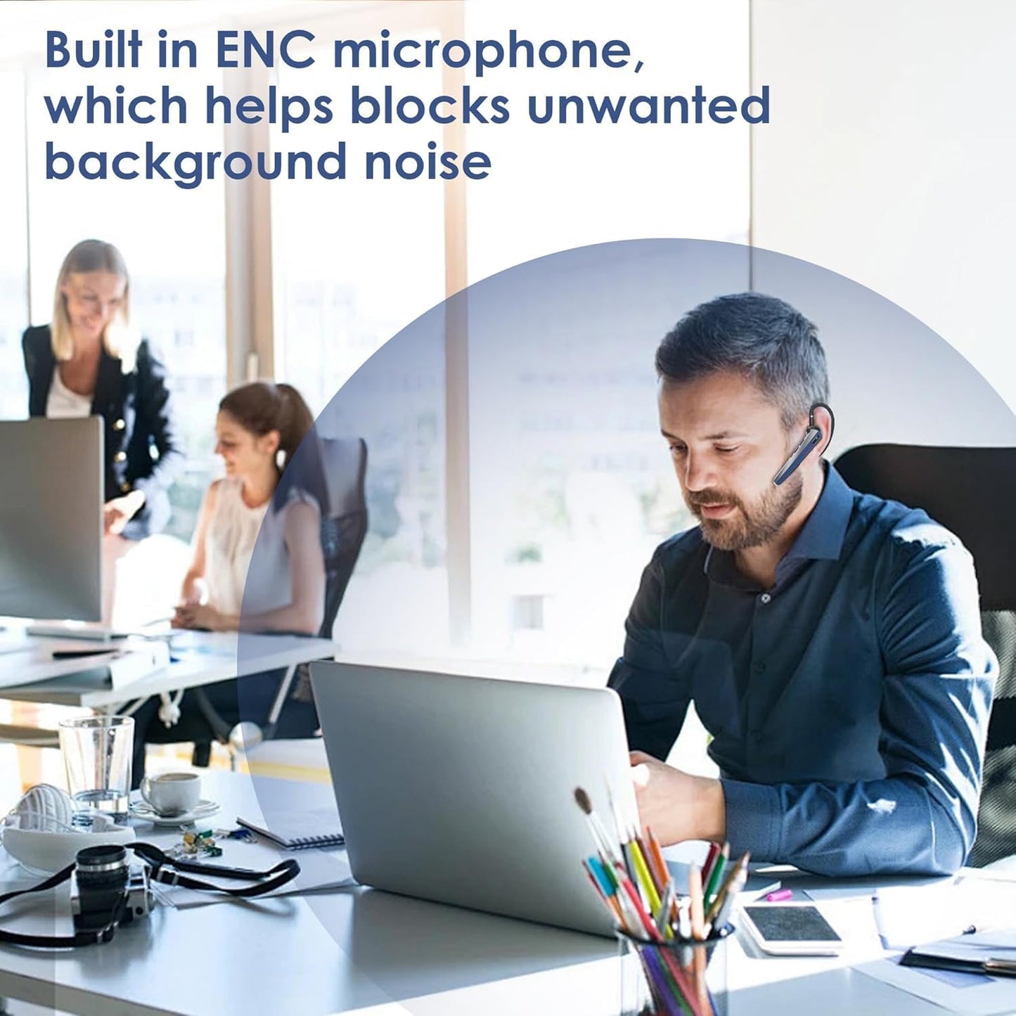 Wireless Earphone Ear-hook Hands-free Headphone Boom Mic Headset Over The Ear  - ONXW227 2582-3