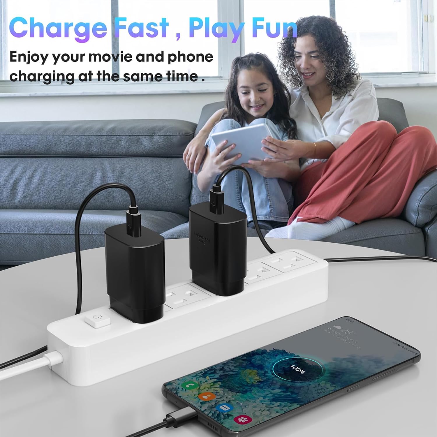 3 Pack 25W Fast Home Charger PD Type-C 3 Pack 6ft USB-C Cable Quick Power Adapter  - ONXW228 2583-5