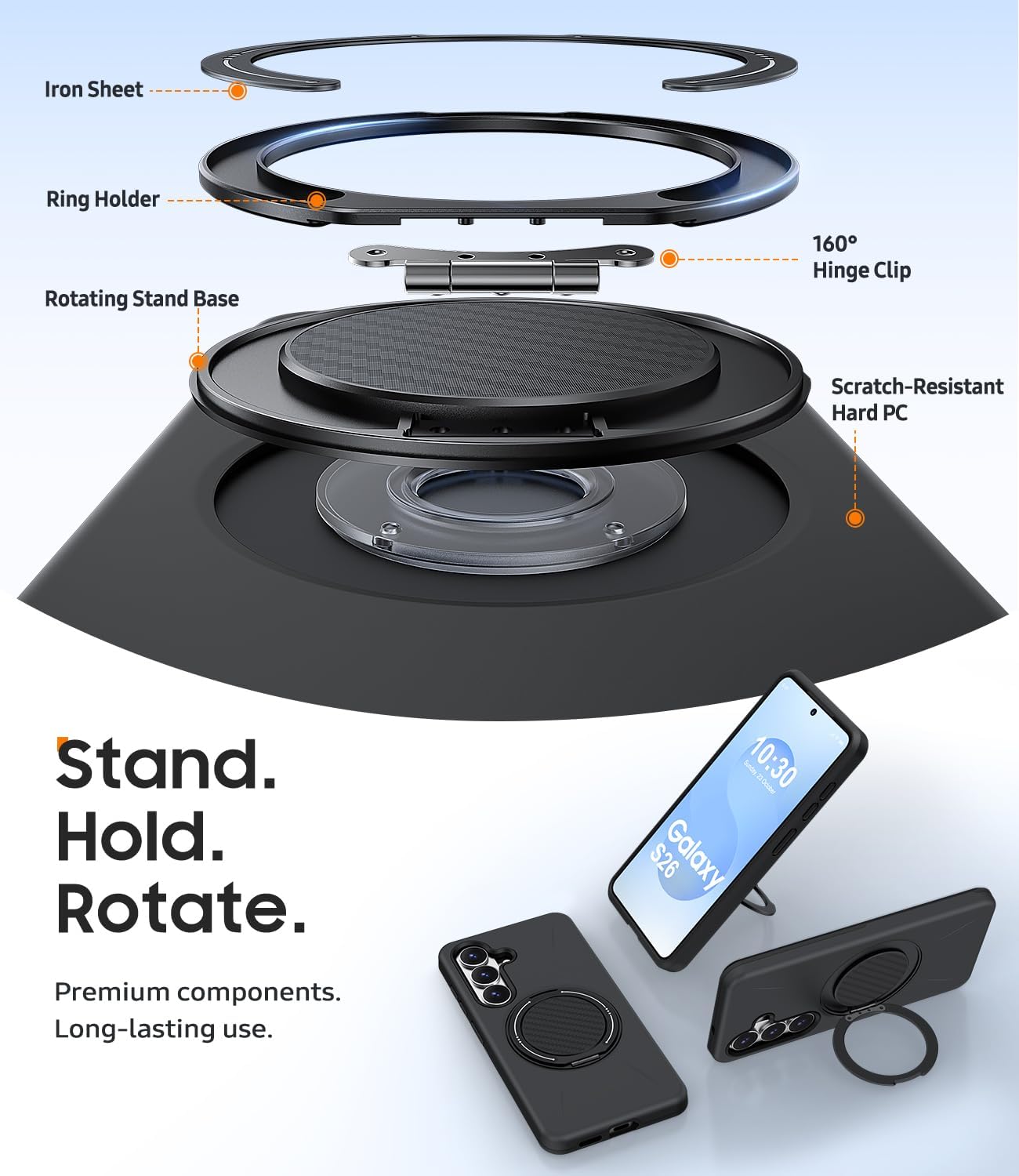 Magnetic Ring Case 360 Degree Rotate Cover Armor Drop-Proof Defender  - ONXW4 2340-5