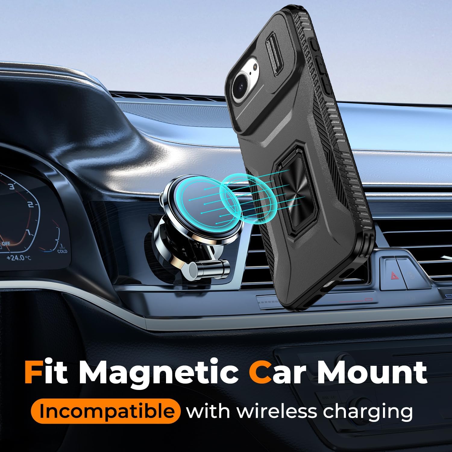 Hybrid Case Cover Metal Ring Lens Protects Kickstand Shockproof Armor  - ONXW111 2459-5