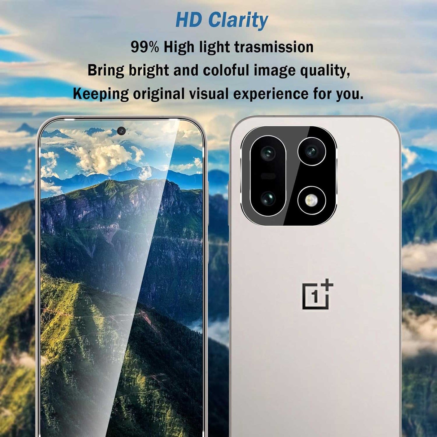 2 Pack Screen Protector Tempered Glass HD Clear Full Cover (Fingerprint Unlock) 9H Hardness  - ON2SP75 2313-3