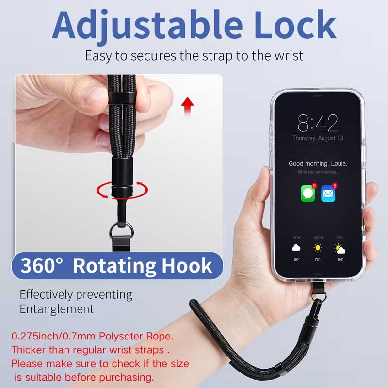 3 Pack Phone Lanyard Adjustable Wrist Straps For Phone Cases  Black  - ONXW262 2623-7