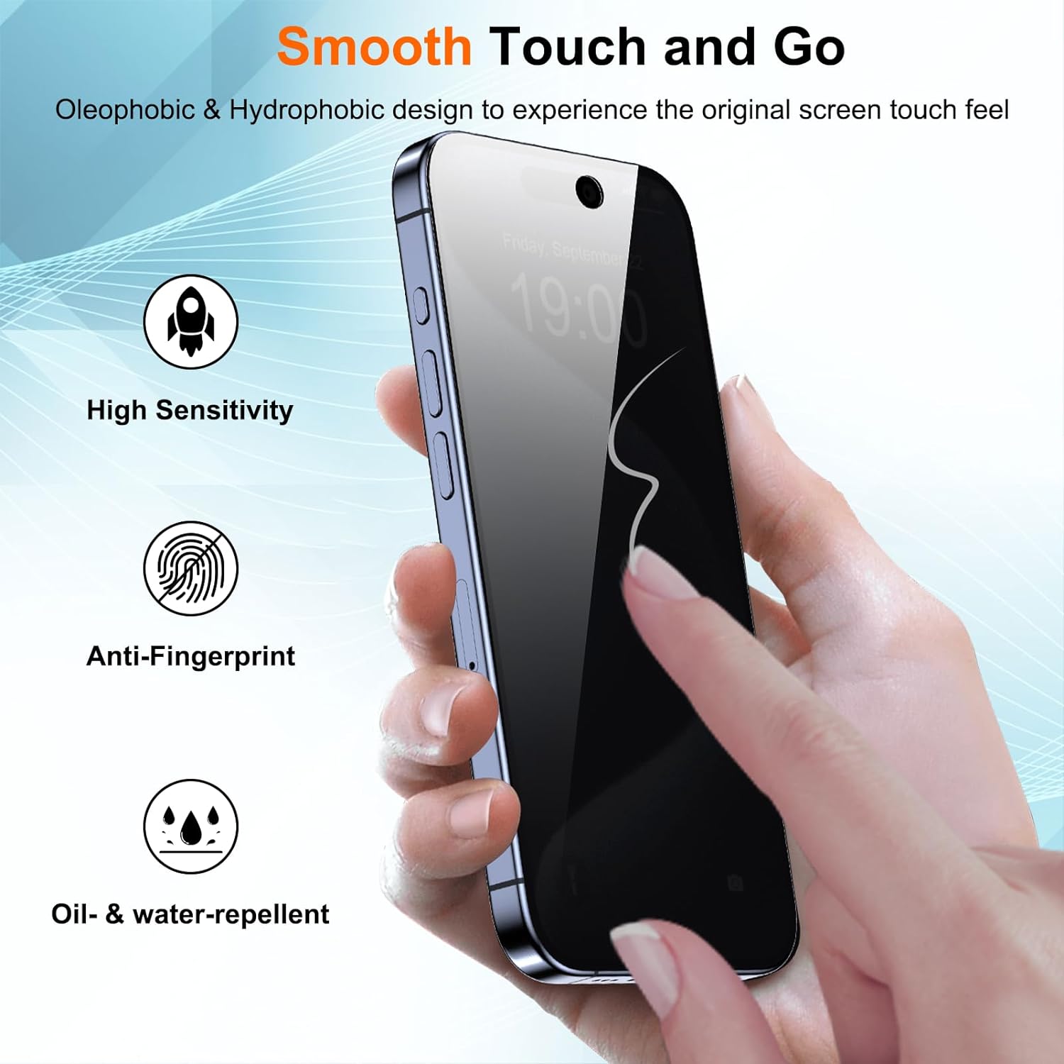 2 Pack Privacy Screen Protector Tempered Glass Curved Anti-Spy Anti-Peep 3D Edge  - ON2SP48 2267-6