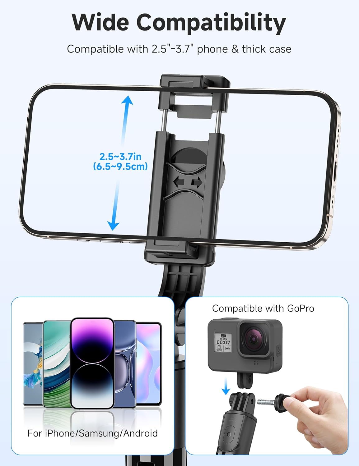 Selfie Stick  Wireless Built-in Tripod Remote Shutter Stand Self-Portrait  - ONXW14 2350-5