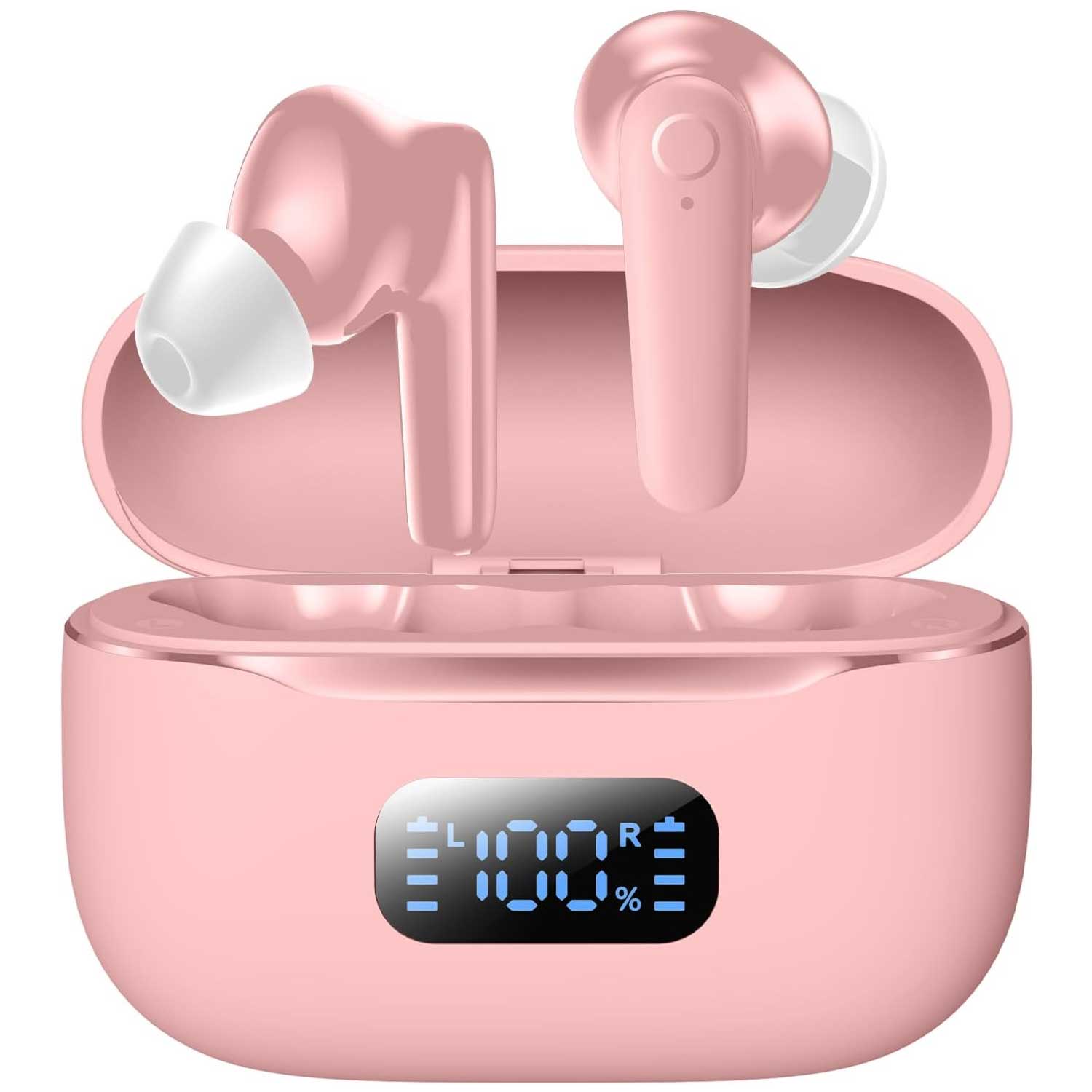 Pink TWS Earphones Wireless Earbuds Headphone True Stereo Headset  - ONXW185 2534-1