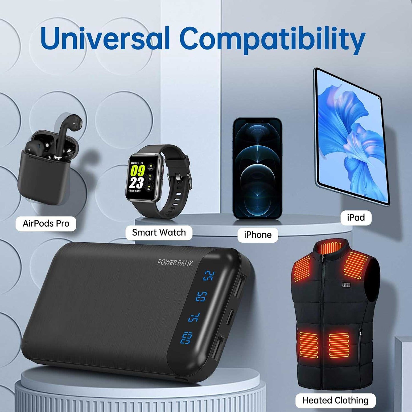 10000mAh Power Bank Fast Charge Backup Battery Portable Charger   LED Display   - ONXW13 2349-5