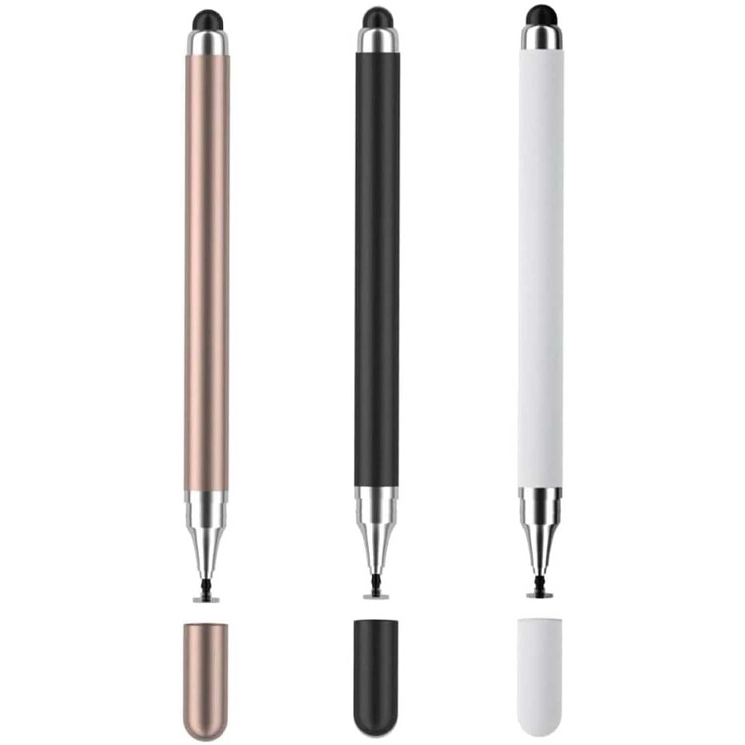 3 Pcs Stylus Touch Screen Pen  Lightweight Plastic  Black, White, Rose Gold  - ONXW260 2621-1