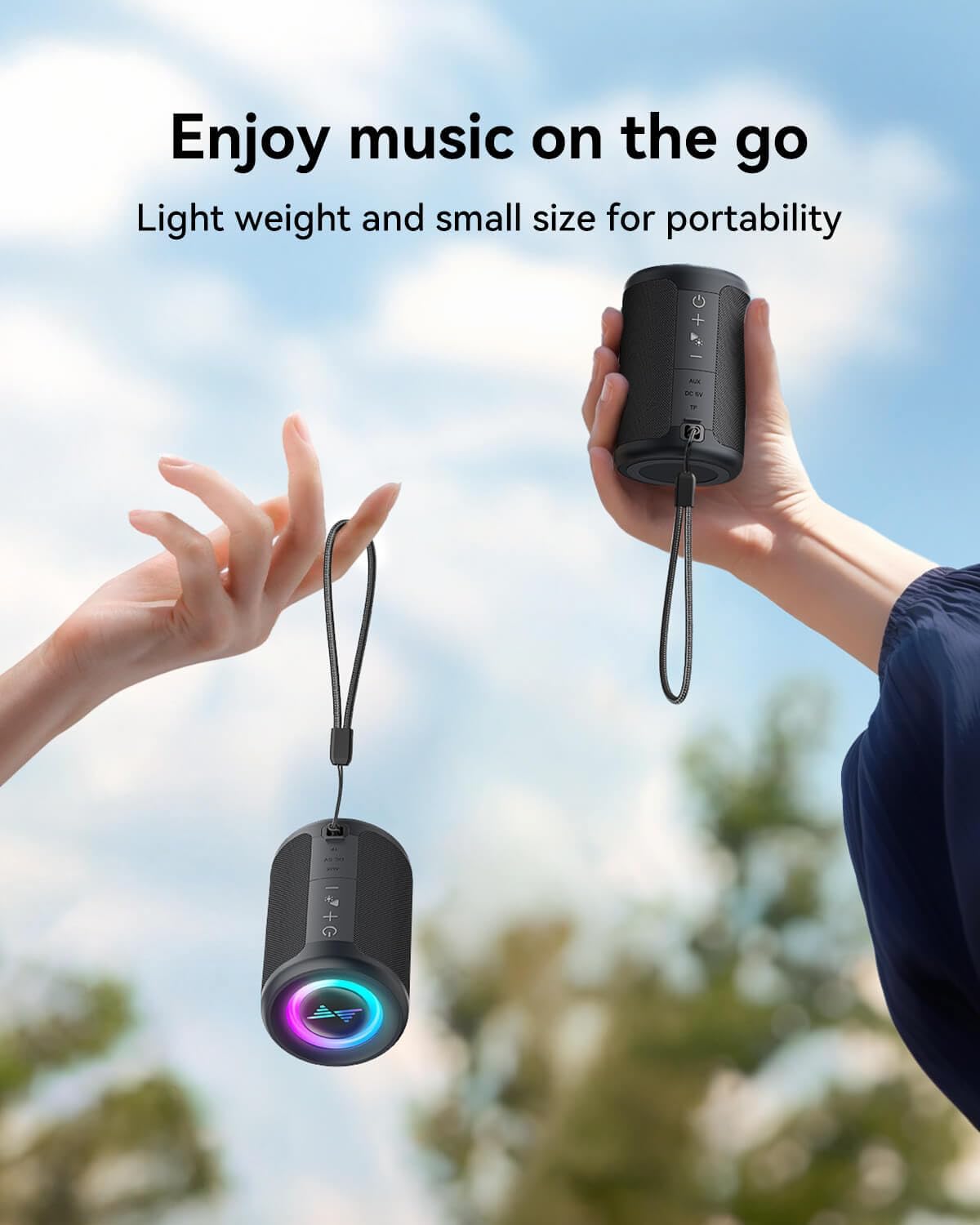 Wireless Speaker Portable Audio Multimedia Rechargeable Black  - ONXW222 2577-3