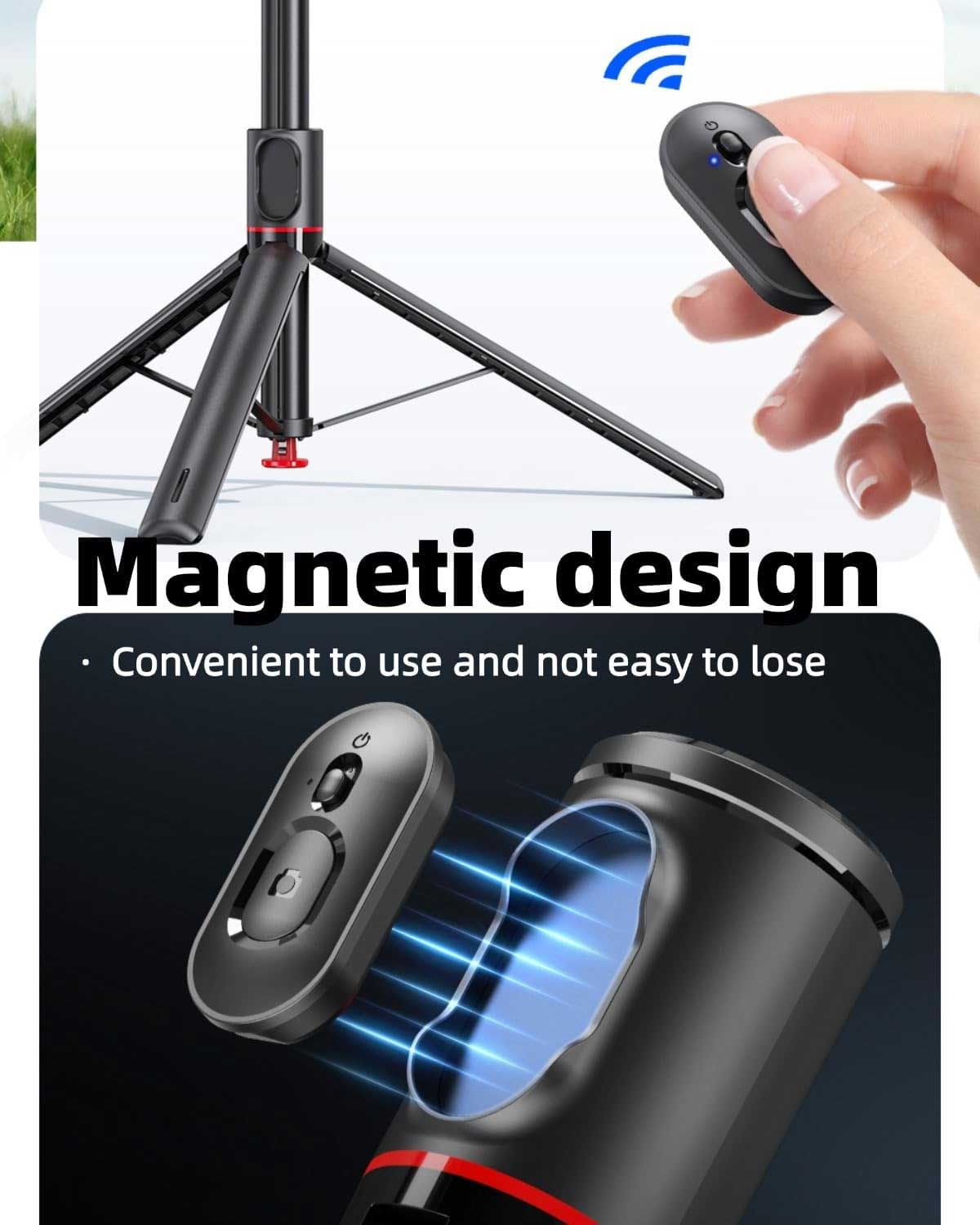 Tripod Selfie Stick Wireless Monopod Remote Shutter Built-in Self-Portrait  - ONV91 2332-3