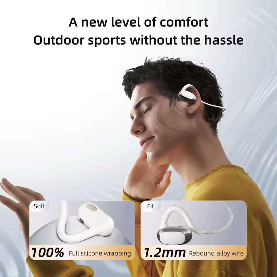 Bone Conduction Wireless Headphones Sports Earphones Neckband Open-Ear Earbuds Headset Hi-Fi Sound Hands-free Mic  - ONF21 2251-8