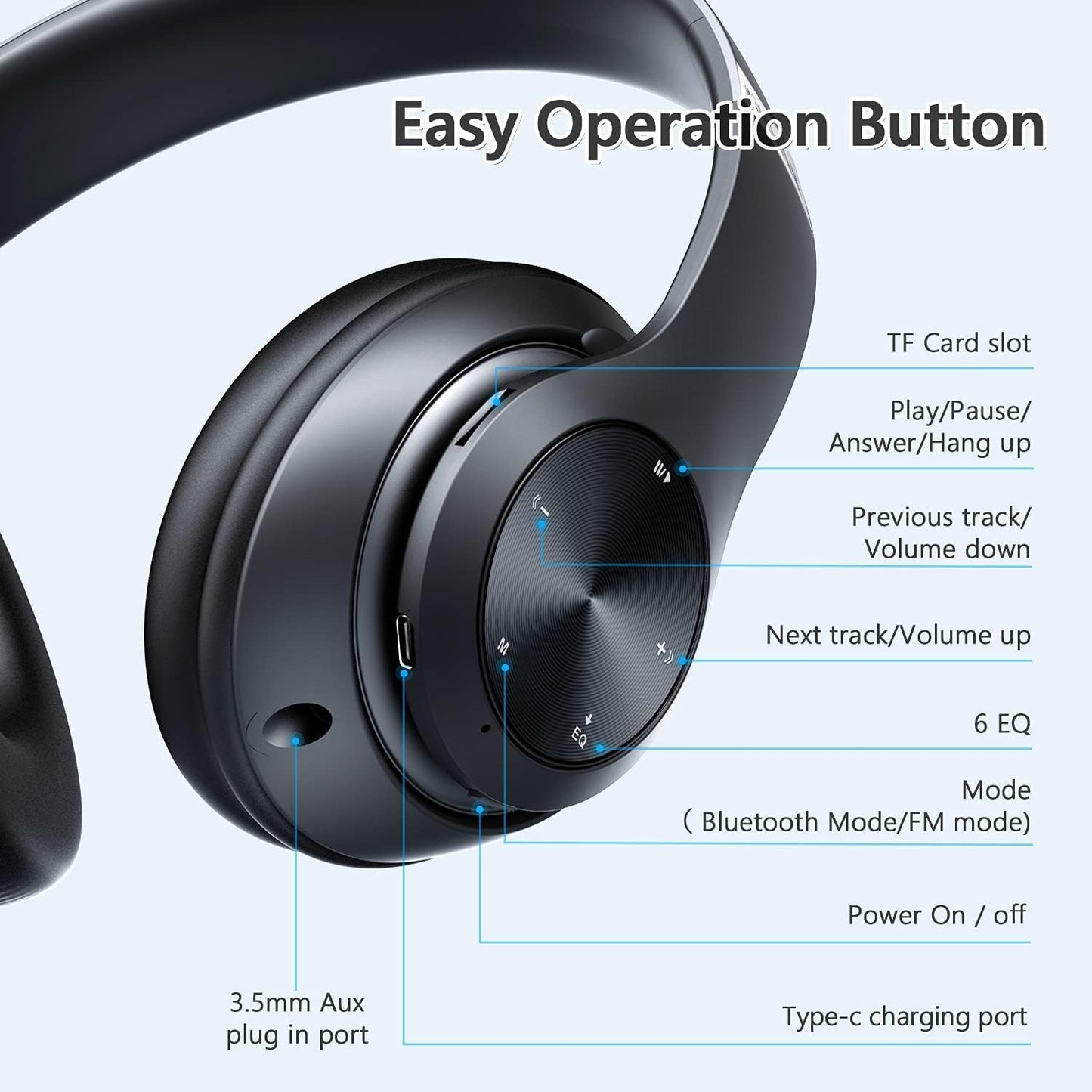 Wireless Headphones  Foldable Headset w Mic Hands-free  Earphones  - ONXW128 2476-5
