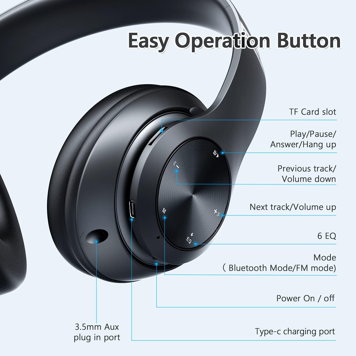 Wireless Headphones  Foldable Headset w Mic Hands-free  Earphones  - ONXW128 2476-5