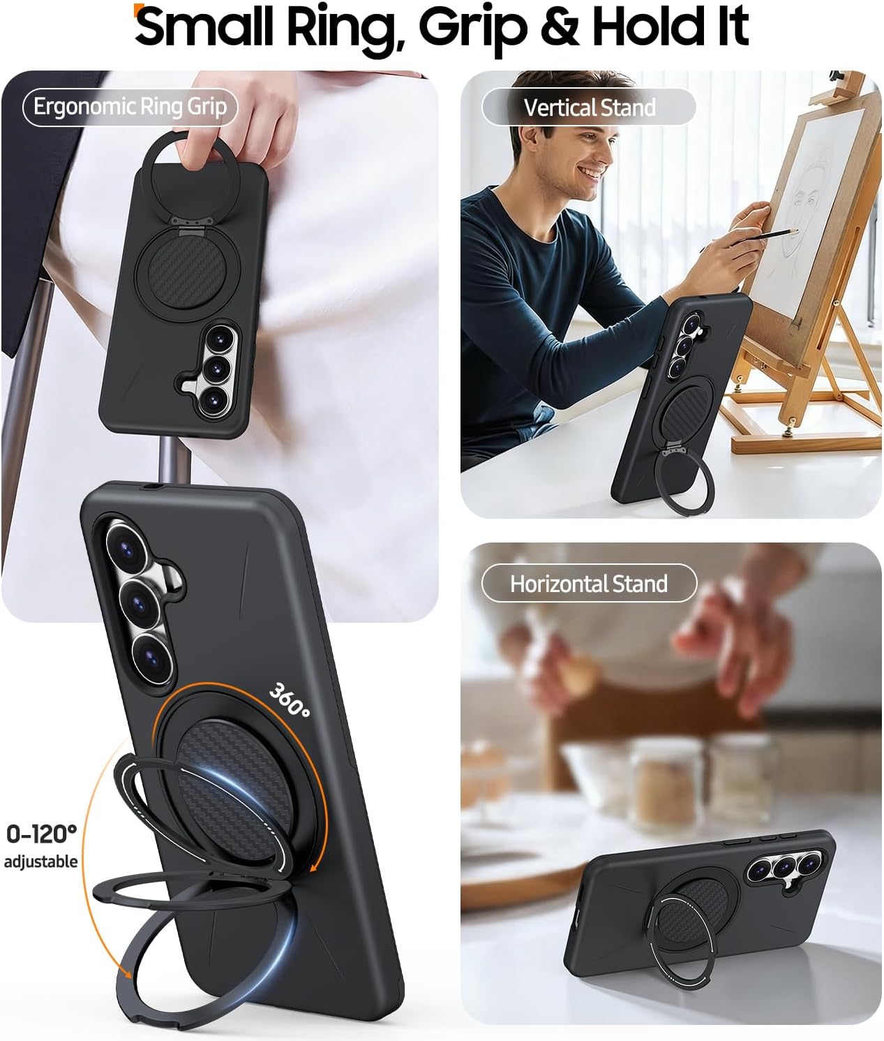 Magnetic Ring Case 360 Degree Rotate Cover Armor Drop-Proof Defender  - ONXW4 2340-2