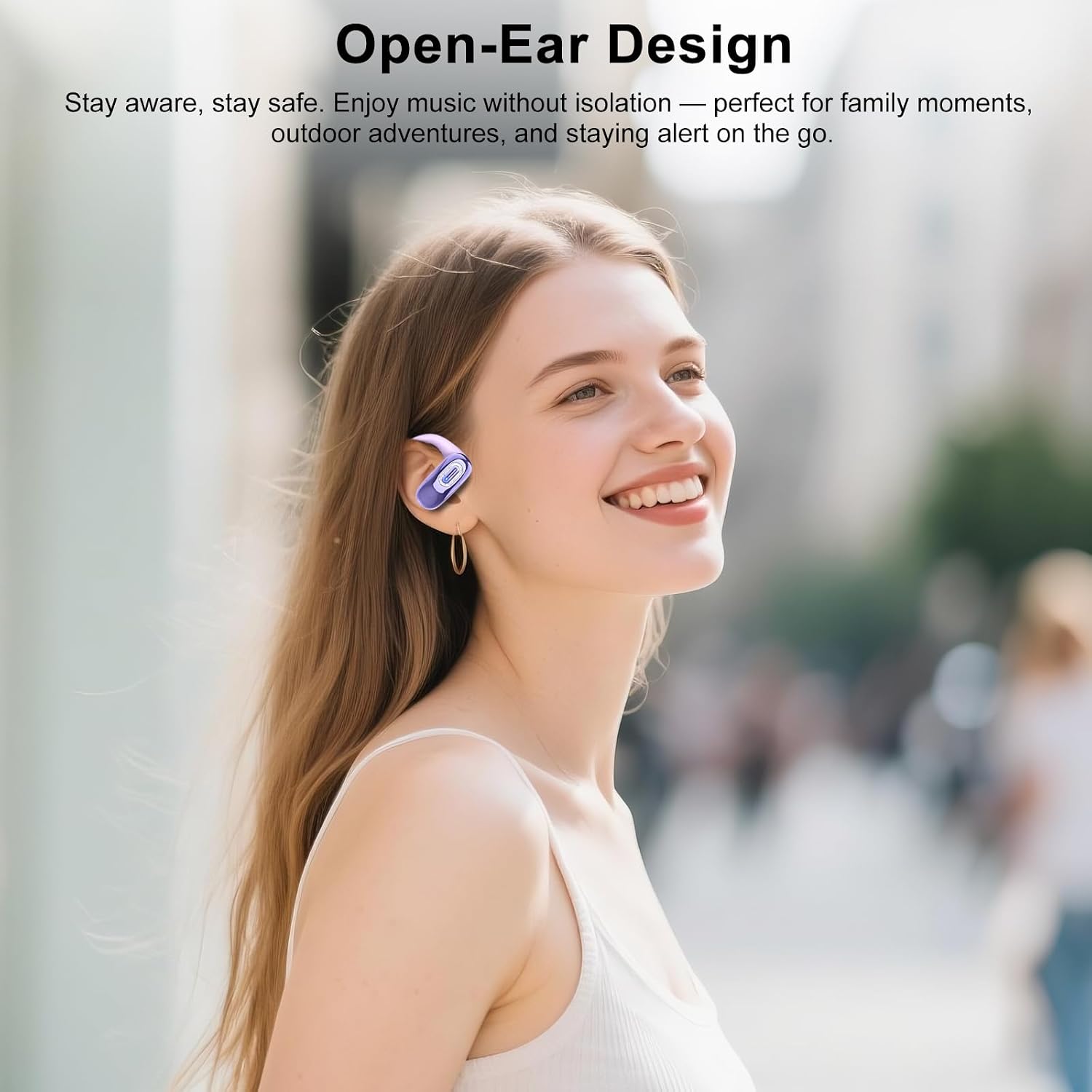 Wireless Ear-hook Open Earphones  Bluetooth Earbuds Over the Ear Headphones True Stereo Charging Case Hands-free  - ONXW224 2579-7