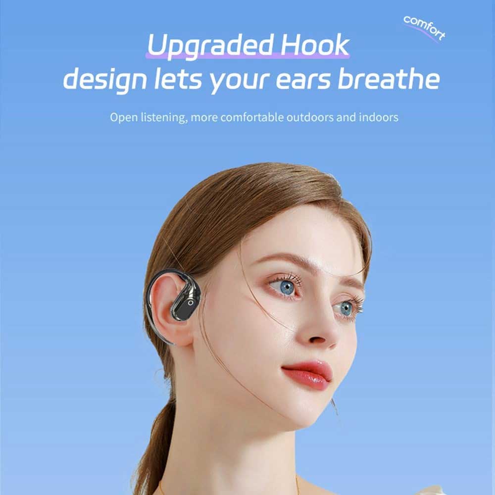 Wireless Ear-hook OWS Earphones  Bluetooth Earbuds Over the Ear Headphones  True Stereo Charging Case Hands-free Mic   - ONG30 2242-3