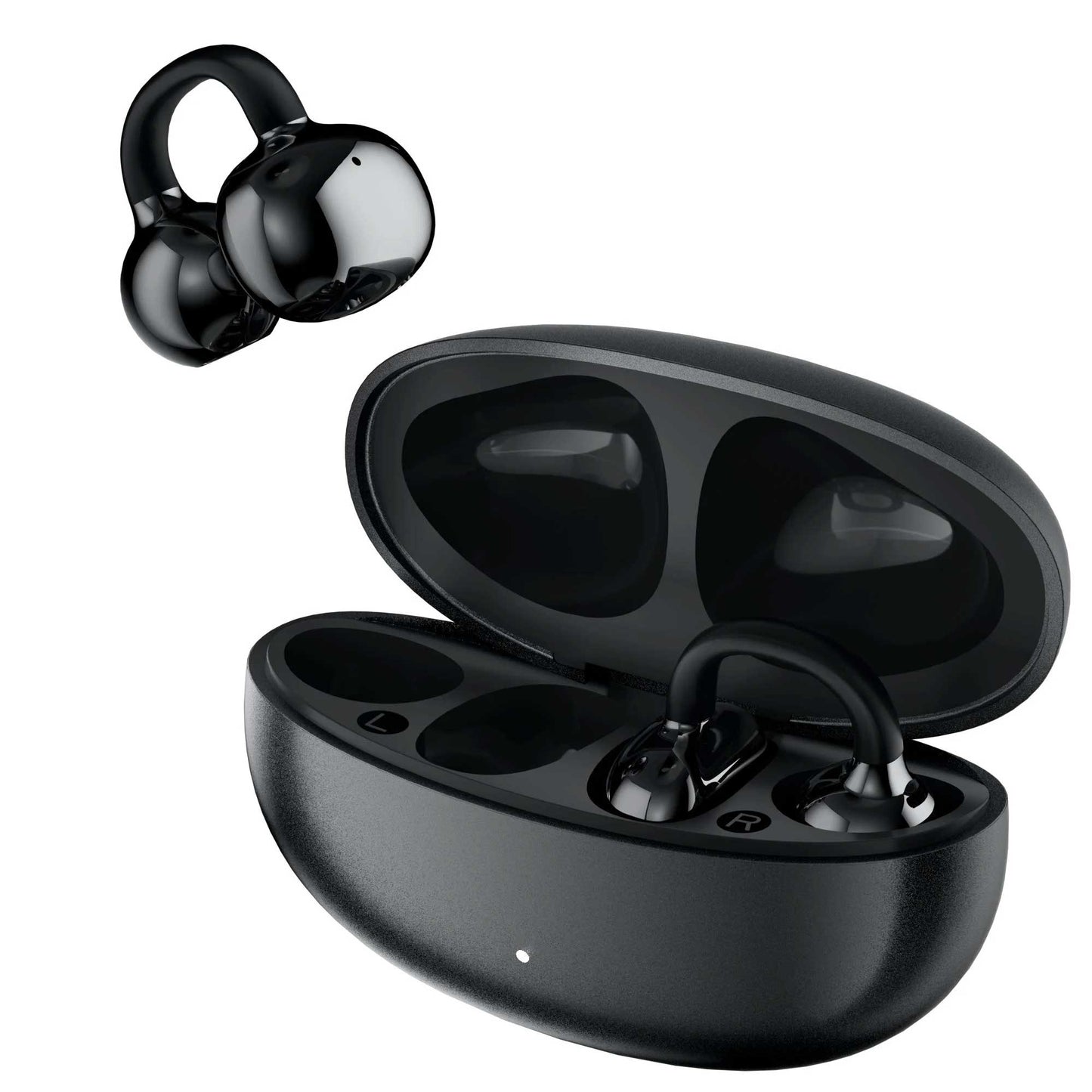 Wireless Ear-Clip TWS Earphones Bluetooth Earbuds Bone Conduction Headphones True Stereo Charging Case Hands-free Mic  - ONY92 2335-1
