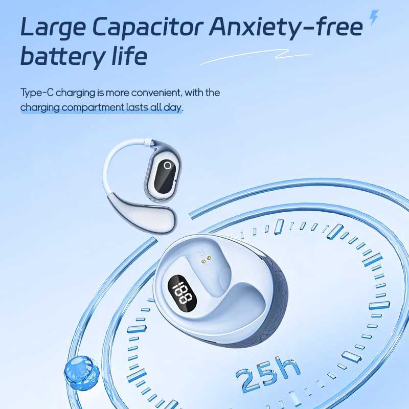 Wireless Ear-hook OWS Earphones  Bluetooth Earbuds Over the Ear Headphones  True Stereo Charging Case Hands-free Mic   - ONG30 2242-4