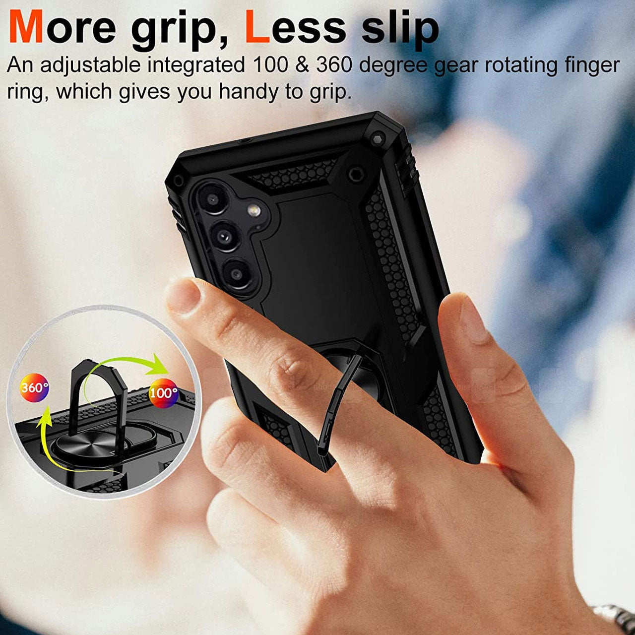 Case Belt Clip Holster Swivel Metal Ring Cover Kickstand Armor  - OND90 2206-6