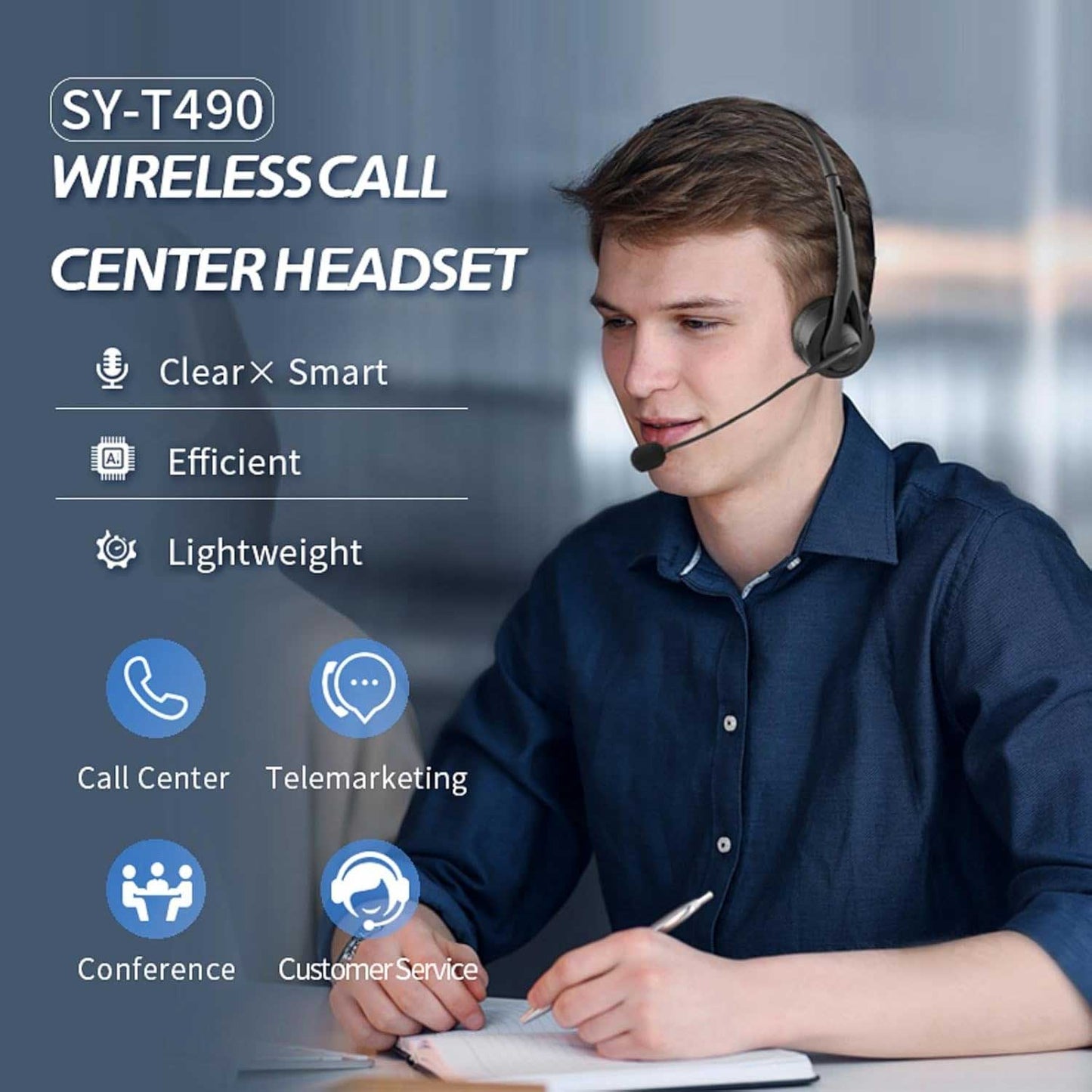 Wireless Headset Mic Headphone Bluetooth Earphone Hands-free  - ONY01 2252-2
