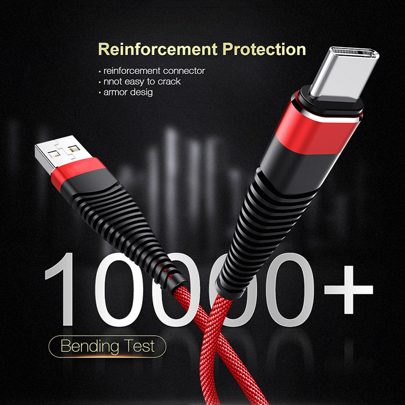  6ft and 10ft Long USB-C Cables   Fast Charge   TYPE-C Cord   Power Wire   Data Sync   Red Braided   - ONJ21+J53 1995-3