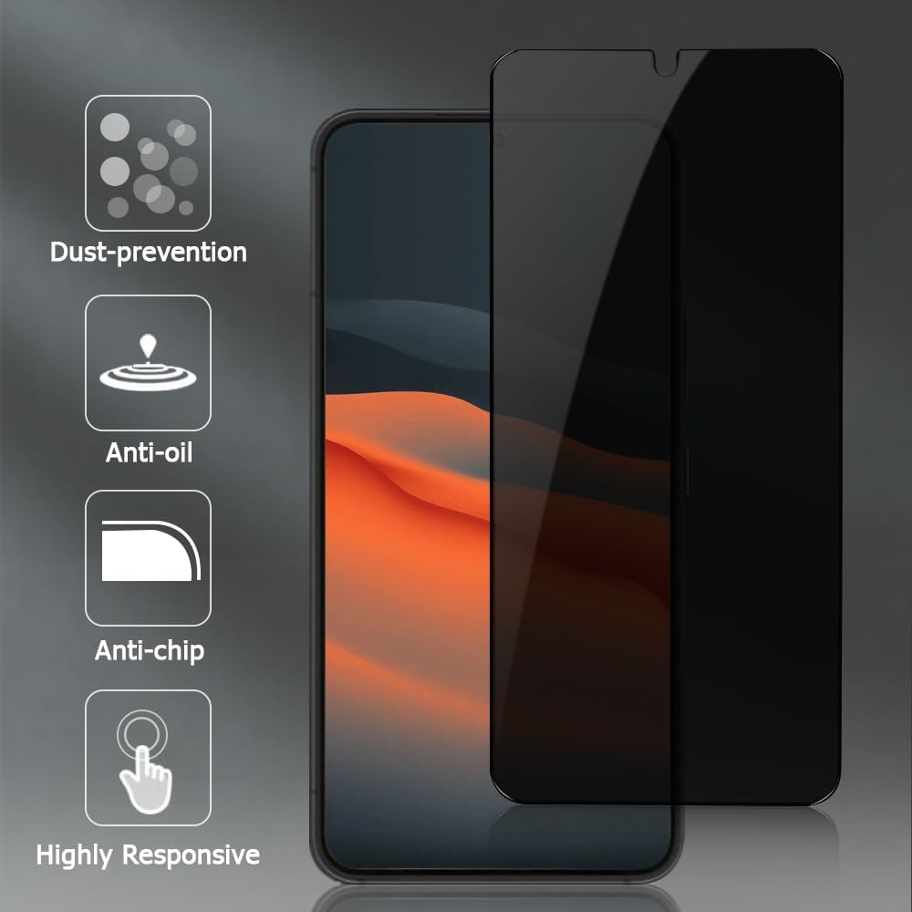 2 Pack Privacy Screen Protector Tempered Glass Anti-Spy 9H Hardness Anti-Peep 3D Edge  - ON2SP17 2166-5
