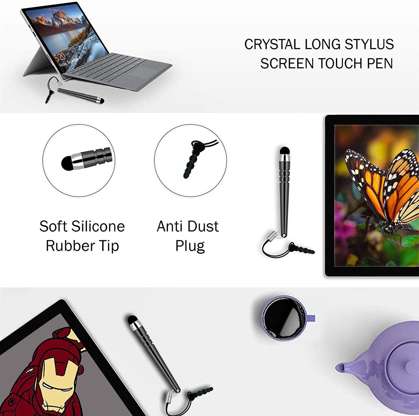 Purple Stylus Touch Pen Aluminum Compact - ONY04