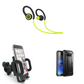 Xenda Bicycle Holder + Sweatproof Sports Wireless Headset + Shock Resistant Rugged Holster Cover