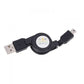 USB Cable Retractable Mini-USB Charger Power Cord
