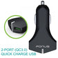 Car Charger 36W Fast 2-Port USB Coiled Cable Type-C Quick Charge - ONE39