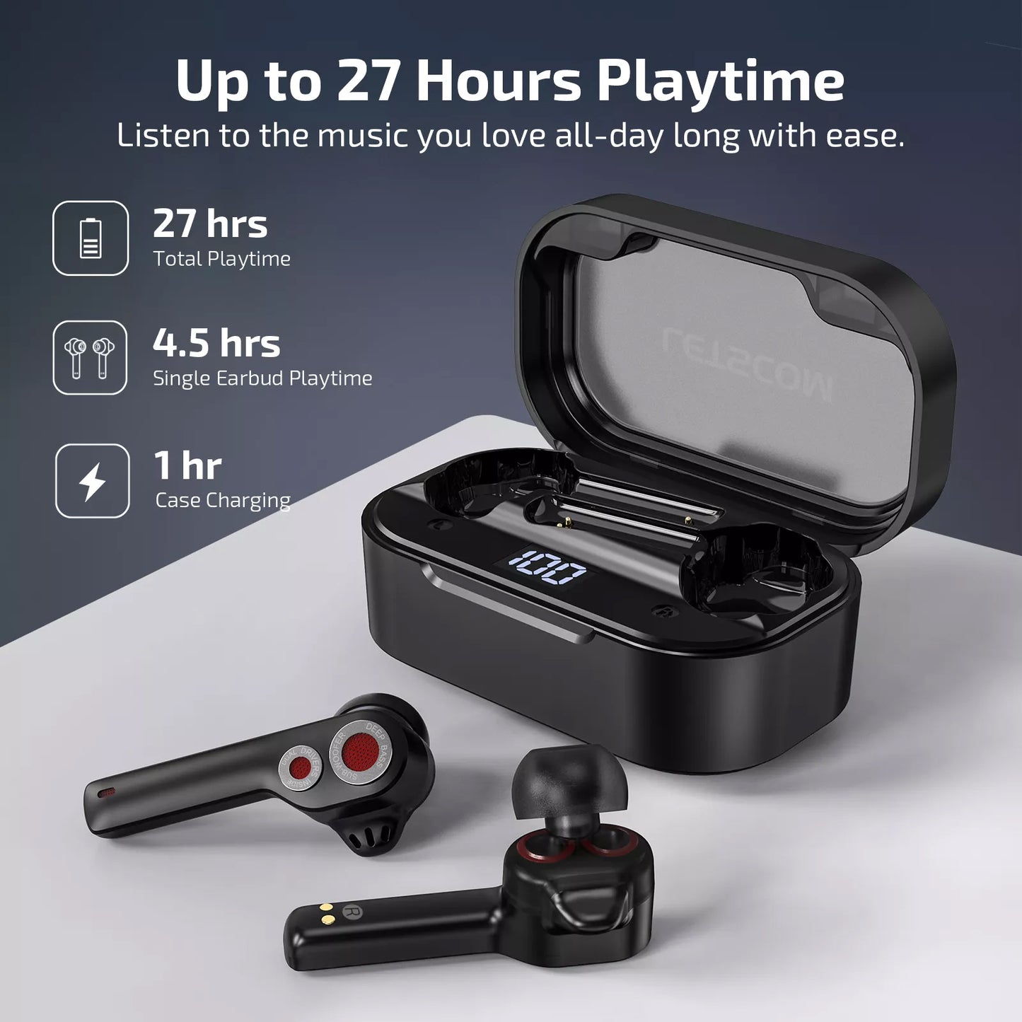 TWS Earphones Wireless Earbuds Headphones True Stereo Headset - ONXY9